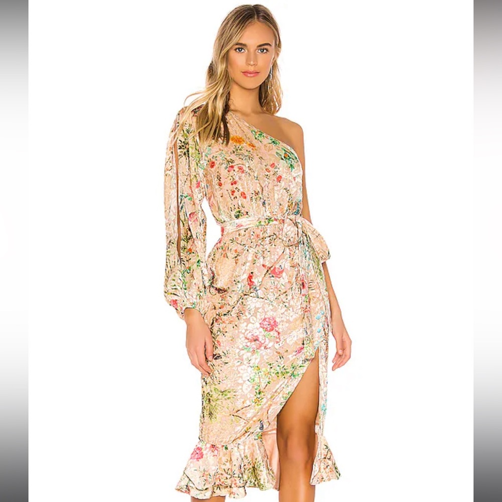 Revolve dress, HEMANT AND NANDITA Veena Dress in Nude Size S. Belt is damaged - Picture 2 of 14